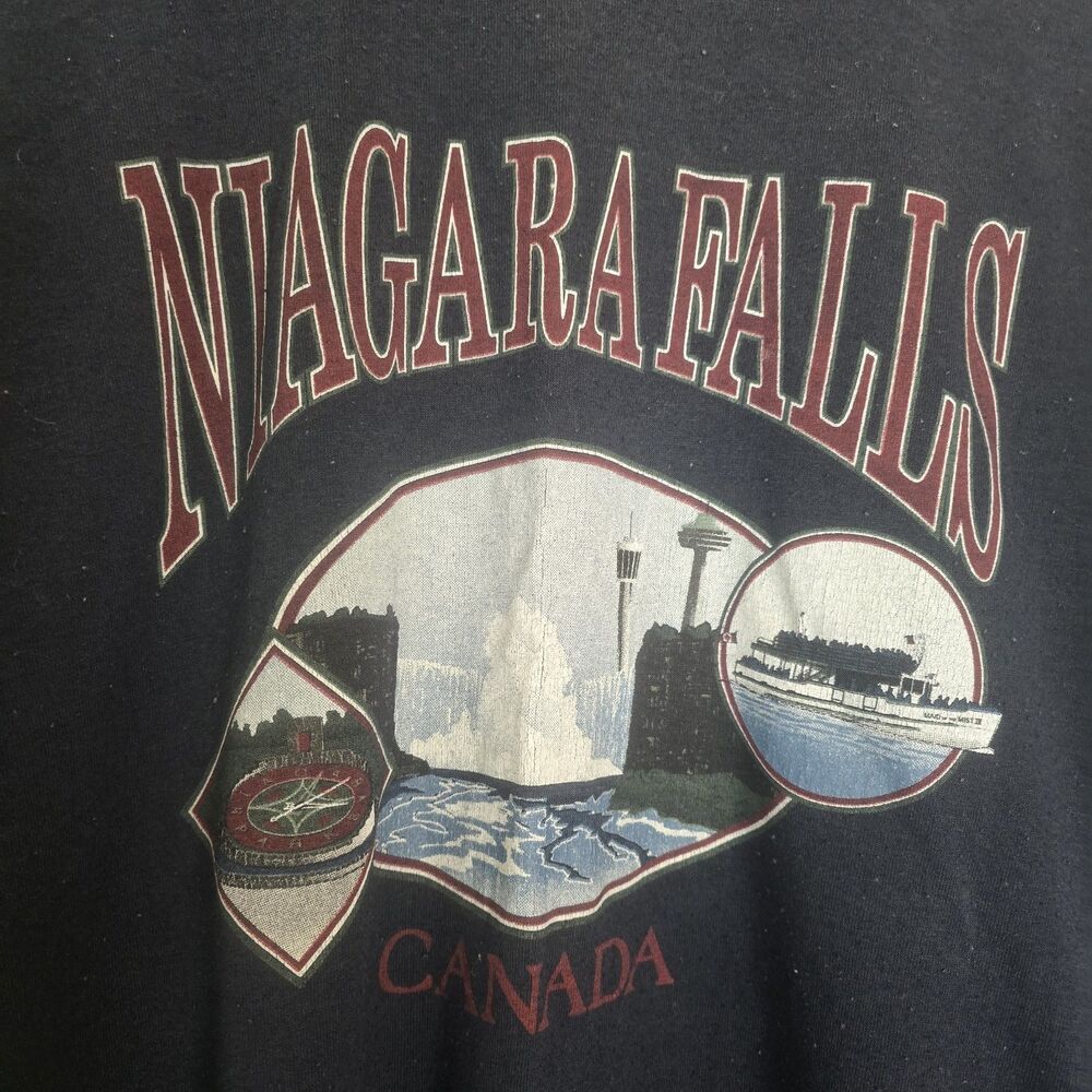 Vintage 90s Niagara Falls Canada T-Shirt Single Stitch Adult Large Blue Graphic